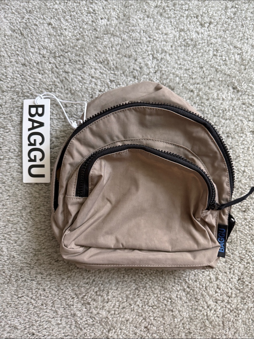 BAGGU Mini Nylon Backpack in Dove
